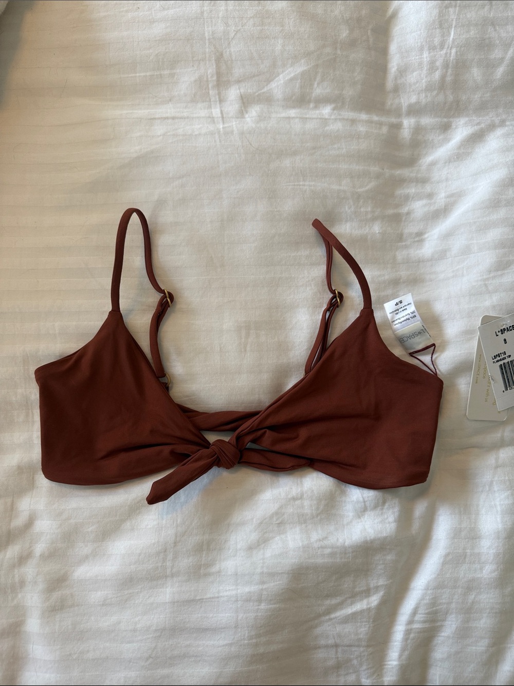 NWT L*Space Knot Front Bikini Top - Rust size small